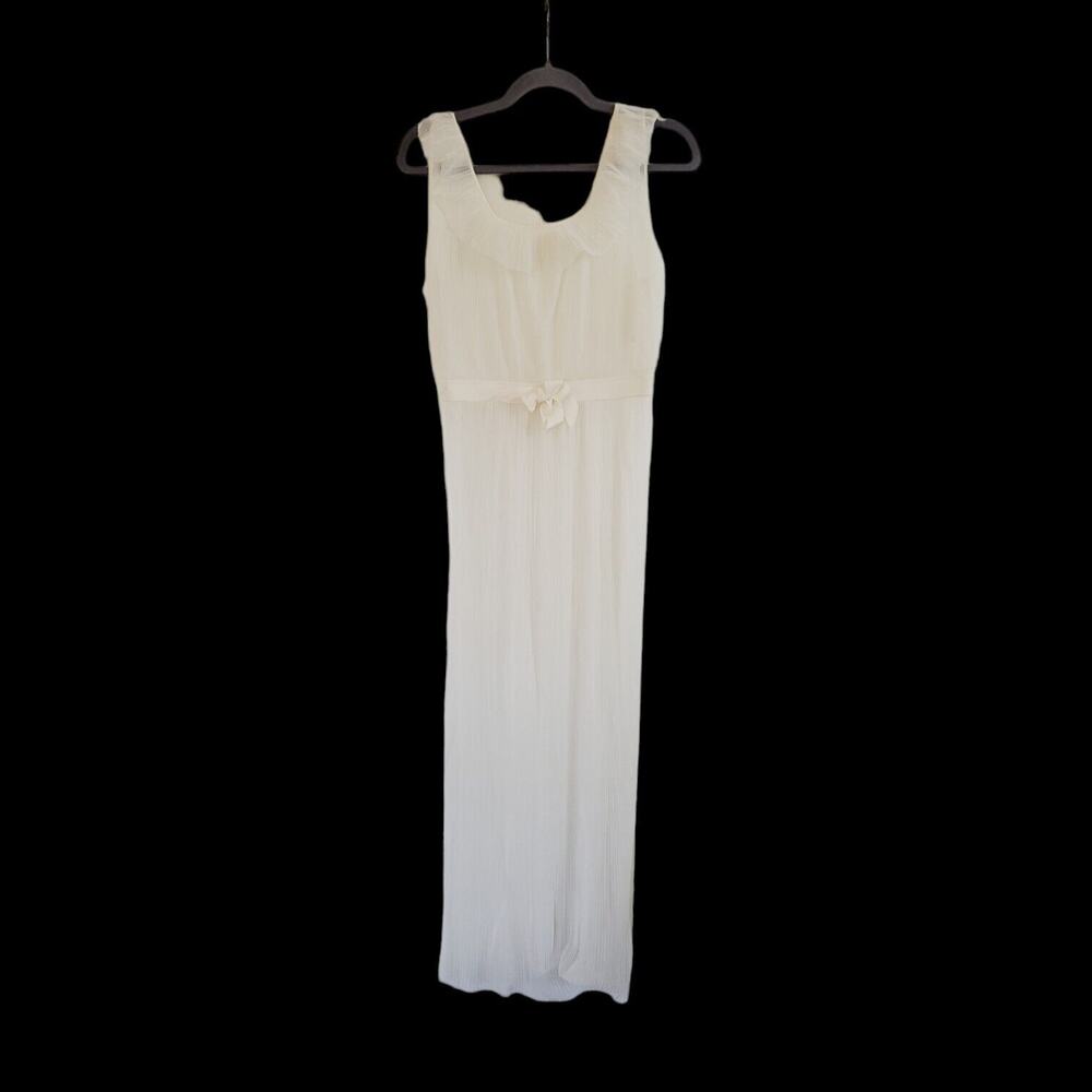 Vintage 50s Mary Barron Ivory Lingerie Nylon Nightgown, Size Medium